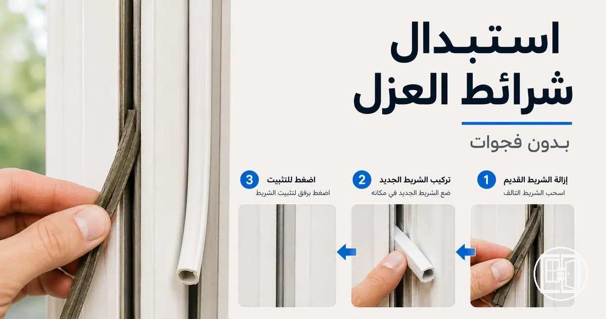 استبدال شرائط العزل القديمة لإعادة إحكام النوافذ والأبواب