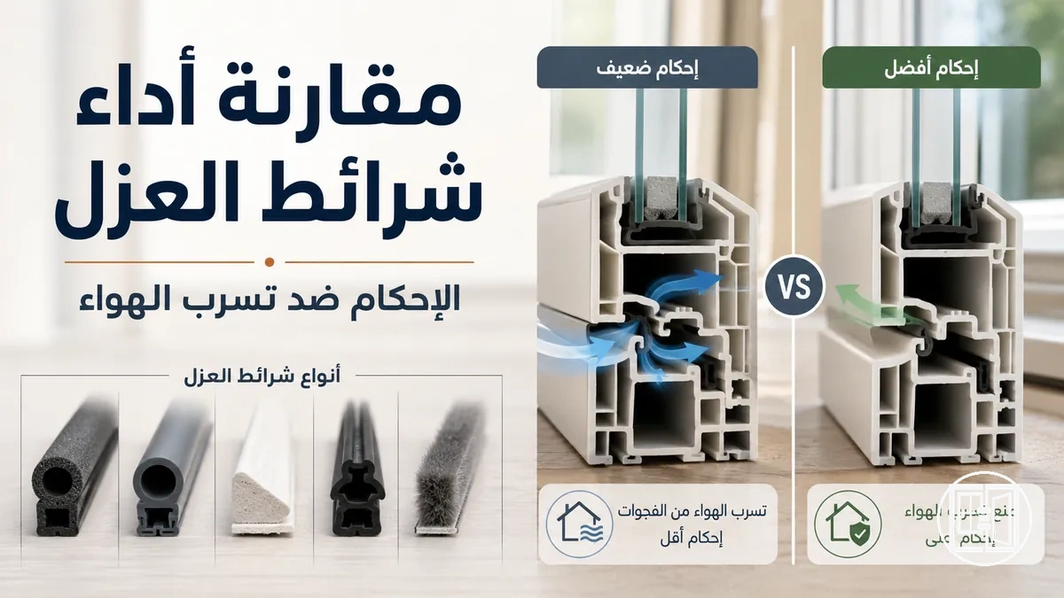 مقارنة أداء شرائط عزل النوافذ والأبواب وفعاليتها في منع تسرب الهواء