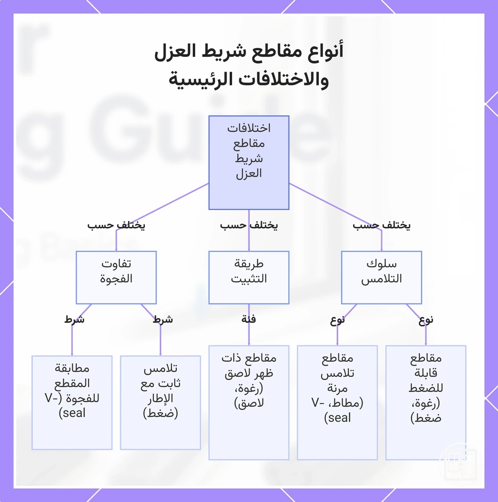 أنواع مقاطع شريط العزل والاختلافات الرئيسية