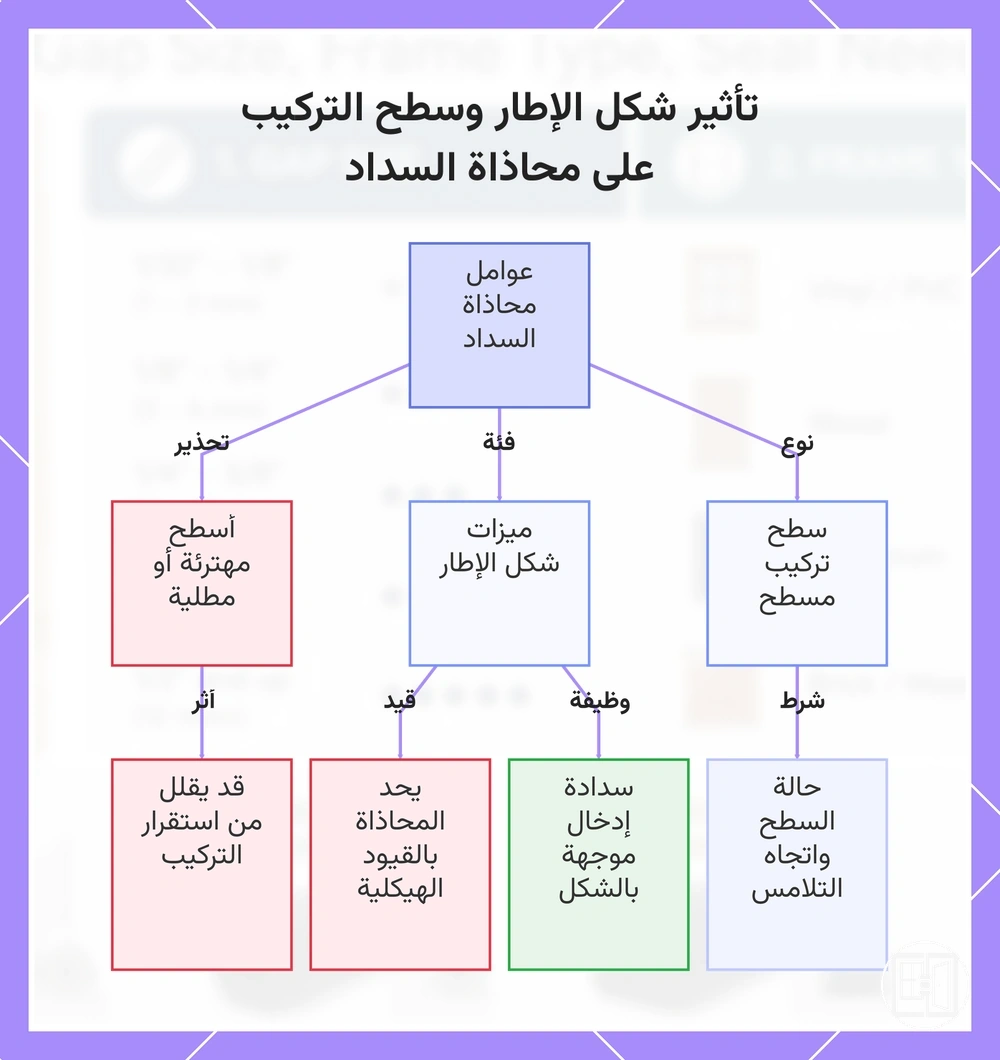 تأثير شكل الإطار وسطح التركيب على محاذاة السداد