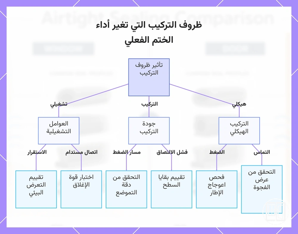ظروف التركيب التي تغير أداء الختم الفعلي