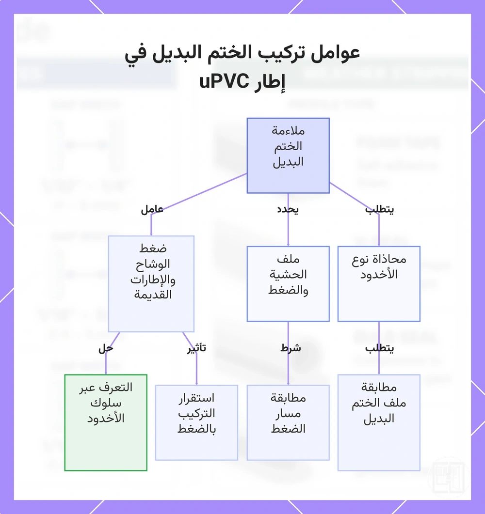 عوامل تركيب الختم البديل في إطار uPVC