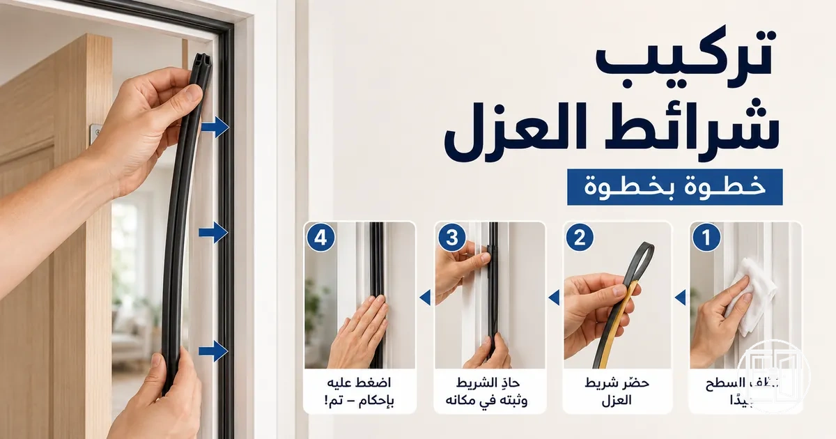 تركيب شرائط عزل النوافذ والأبواب خطوة بخطوة على إطار الباب والنافذة