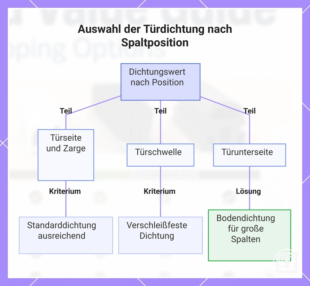 Auswahl der Türdichtung nach Spaltposition