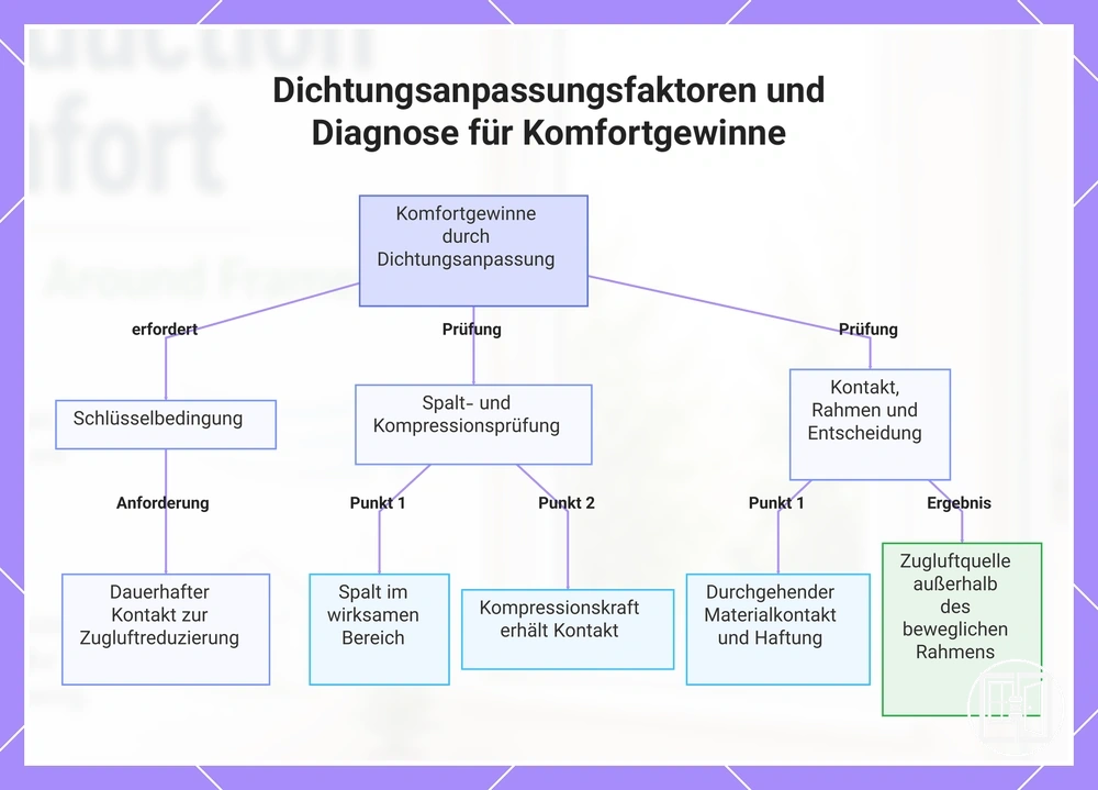 Dichtungsanpassungsfaktoren und Diagnose für Komfortgewinne