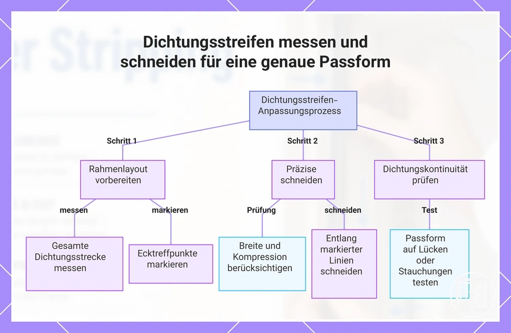 Dichtungsstreifen messen und schneiden für eine genaue Passform