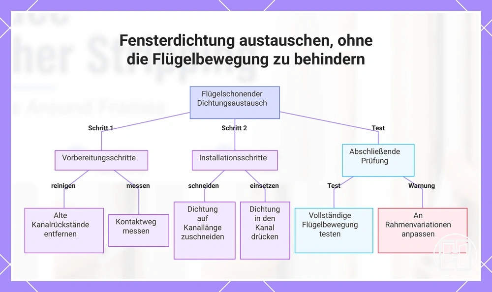 Fensterdichtung austauschen, ohne die Flügelbewegung zu behindern