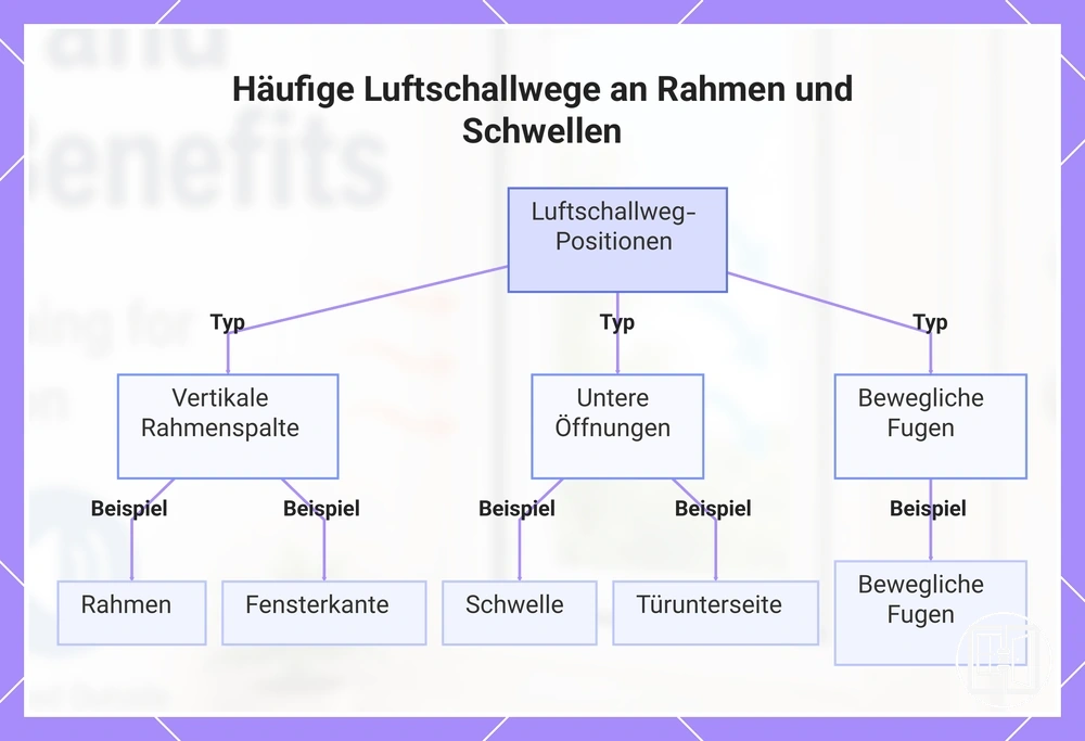Häufige Luftschallwege an Rahmen und Schwellen