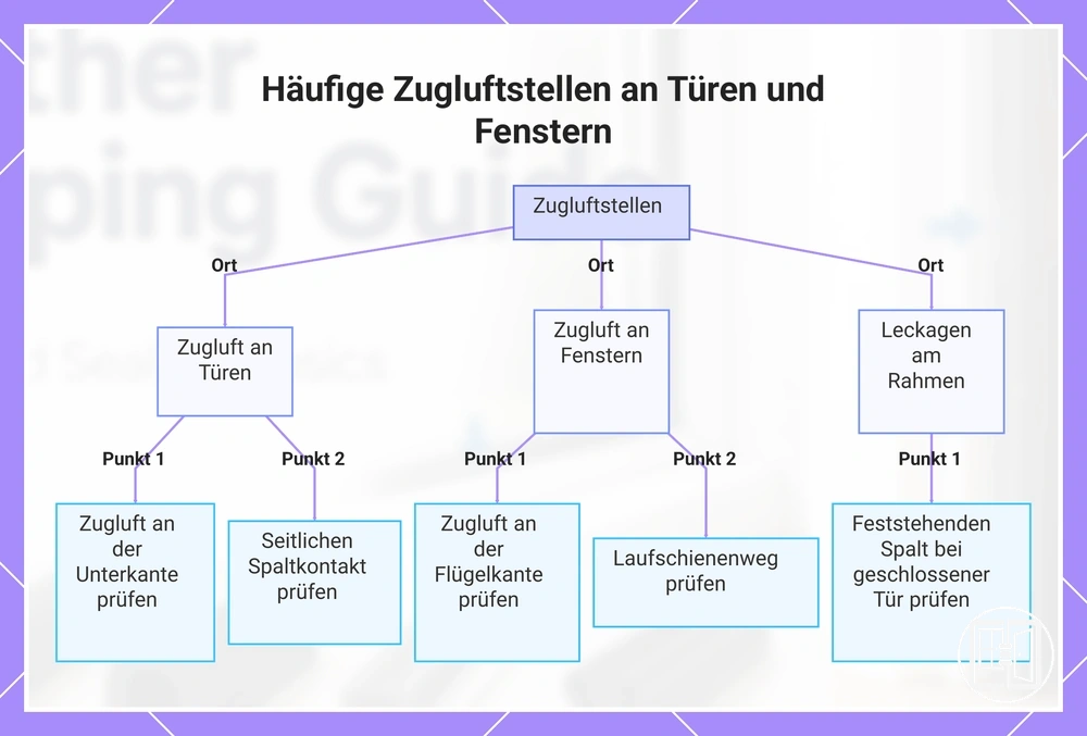 Häufige Zugluftstellen an Türen und Fenstern
