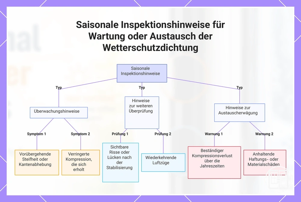 Saisonale Inspektionshinweise für Wartung oder Austausch der Wetterschutzdichtung