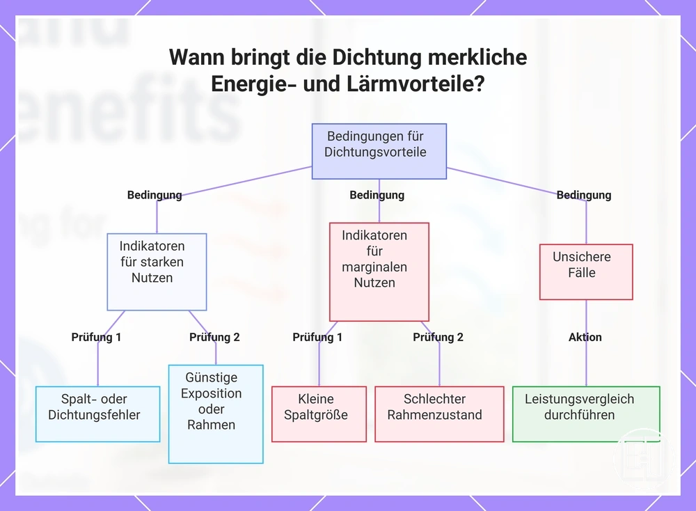 Wann bringt die Dichtung merkliche Energie- und Lärmvorteile?