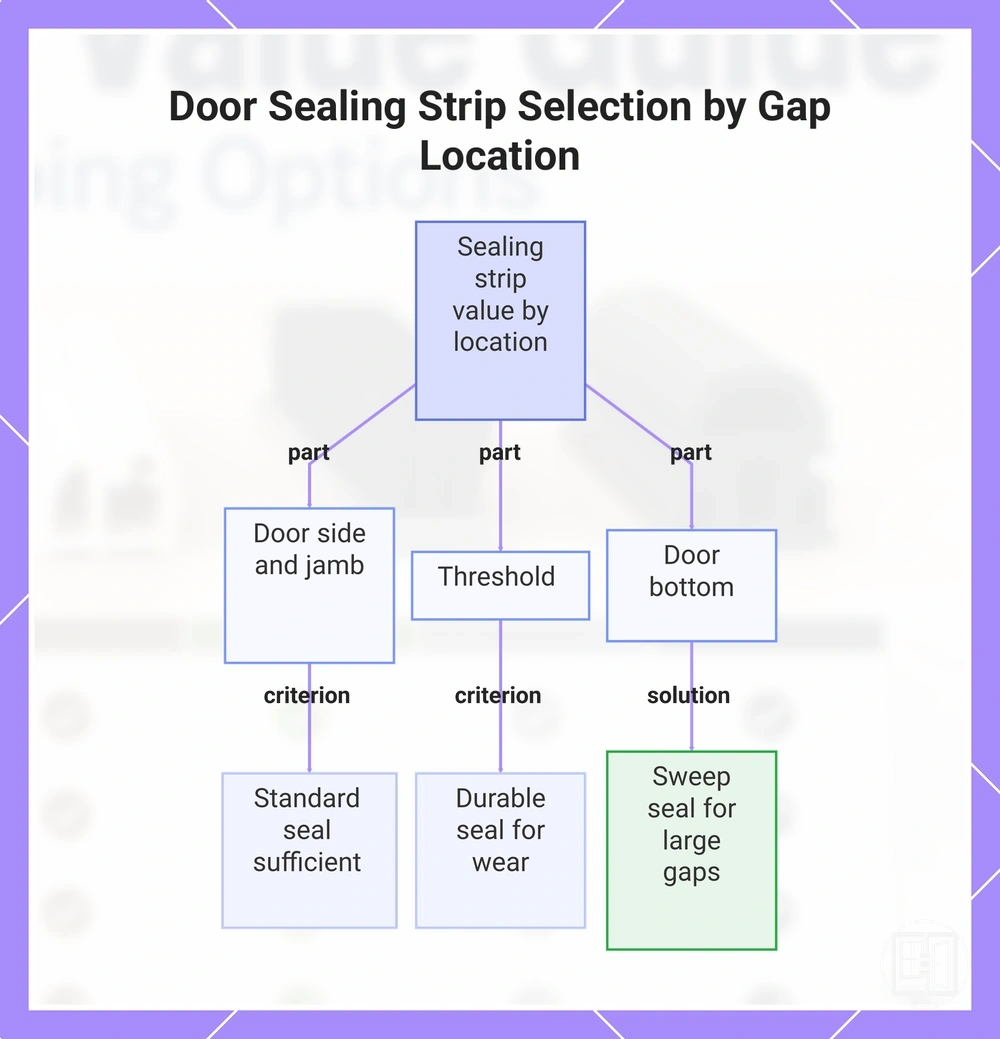 Door Sealing Strip Selection by Gap Location