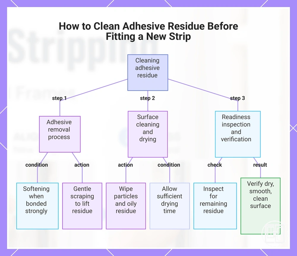 How to Clean Adhesive Residue Before Fitting a New Strip