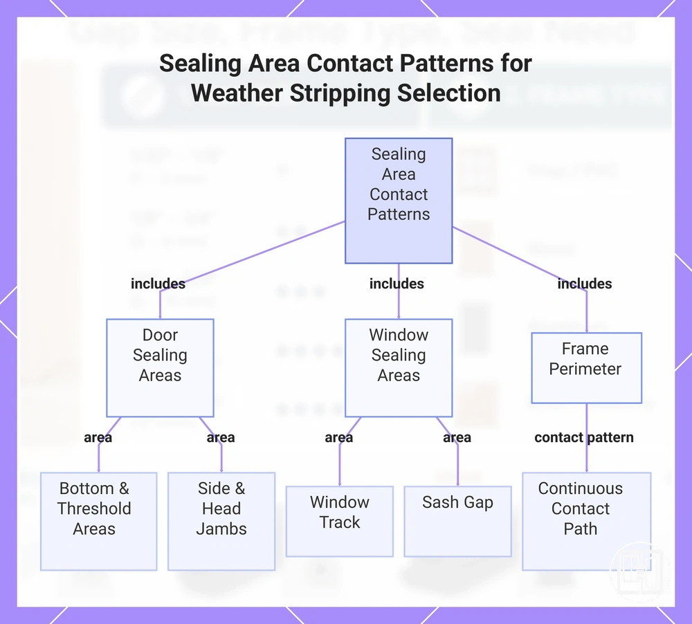Sealing Area Contact Patterns for Weather Stripping Selection