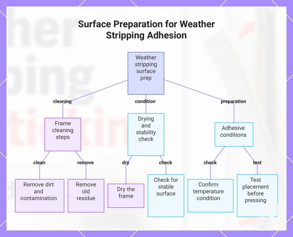 Surface Preparation for Weather Stripping Adhesion