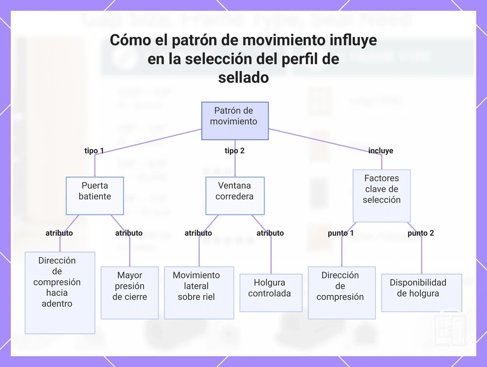 Cómo el patrón de movimiento influye en la selección del perfil de sellado