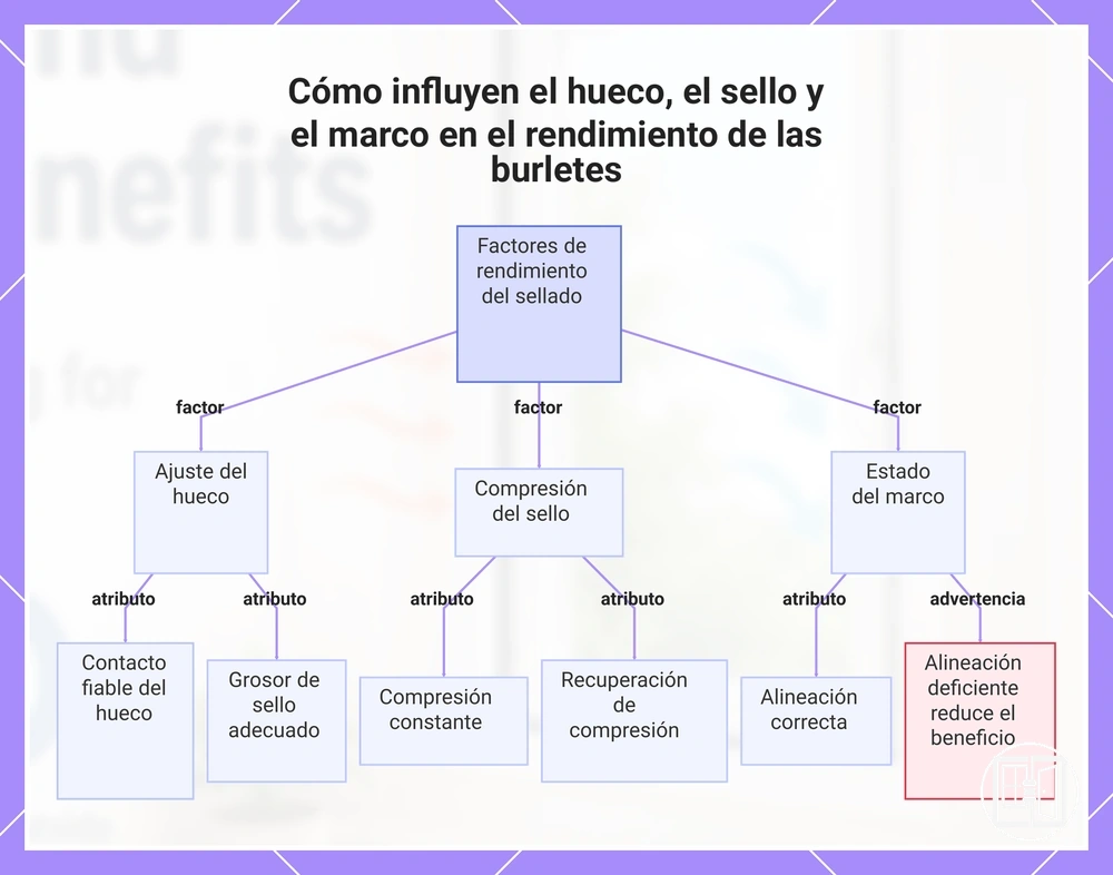 Cómo influyen el hueco, el sello y el marco en el rendimiento de las burletes