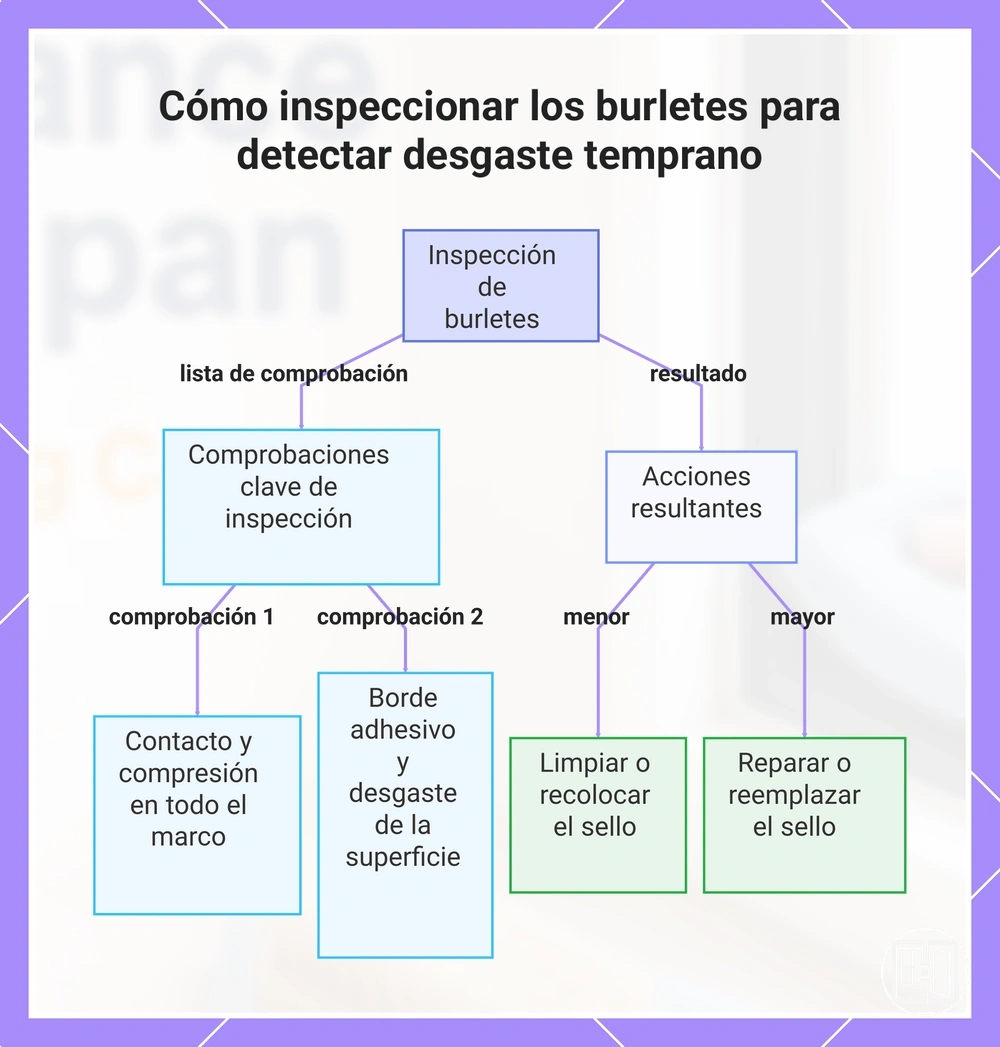 Cómo inspeccionar los burletes para detectar desgaste temprano