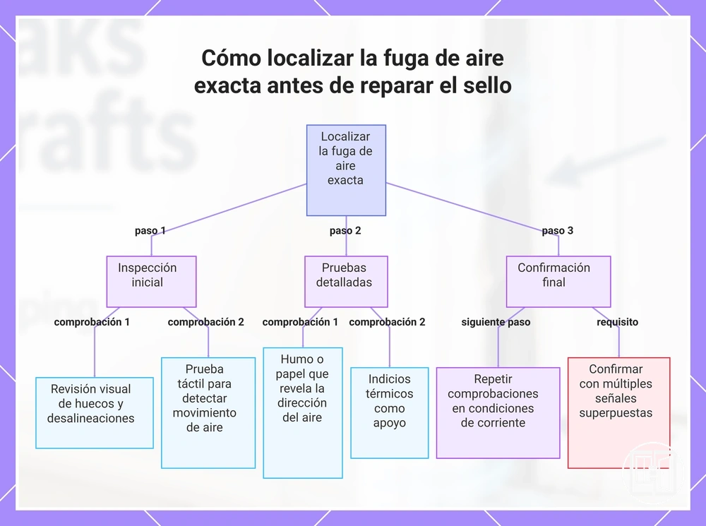 Cómo localizar la fuga de aire exacta antes de reparar el sello