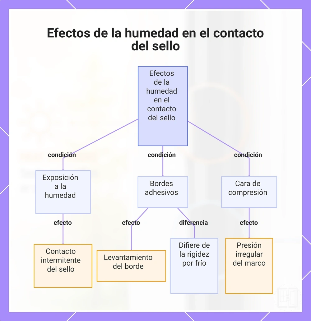Efectos de la humedad en el contacto del sello