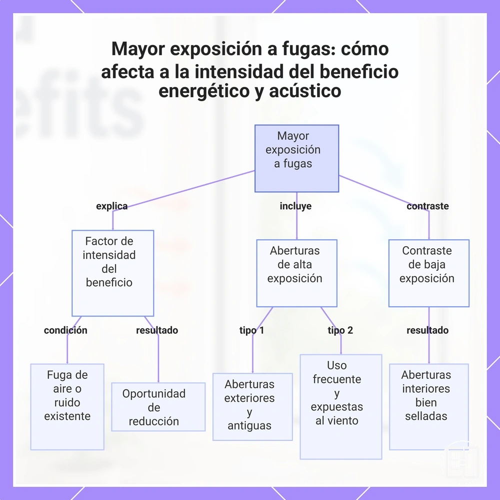 Mayor exposición a fugas: cómo afecta a la intensidad del beneficio energético y acústico