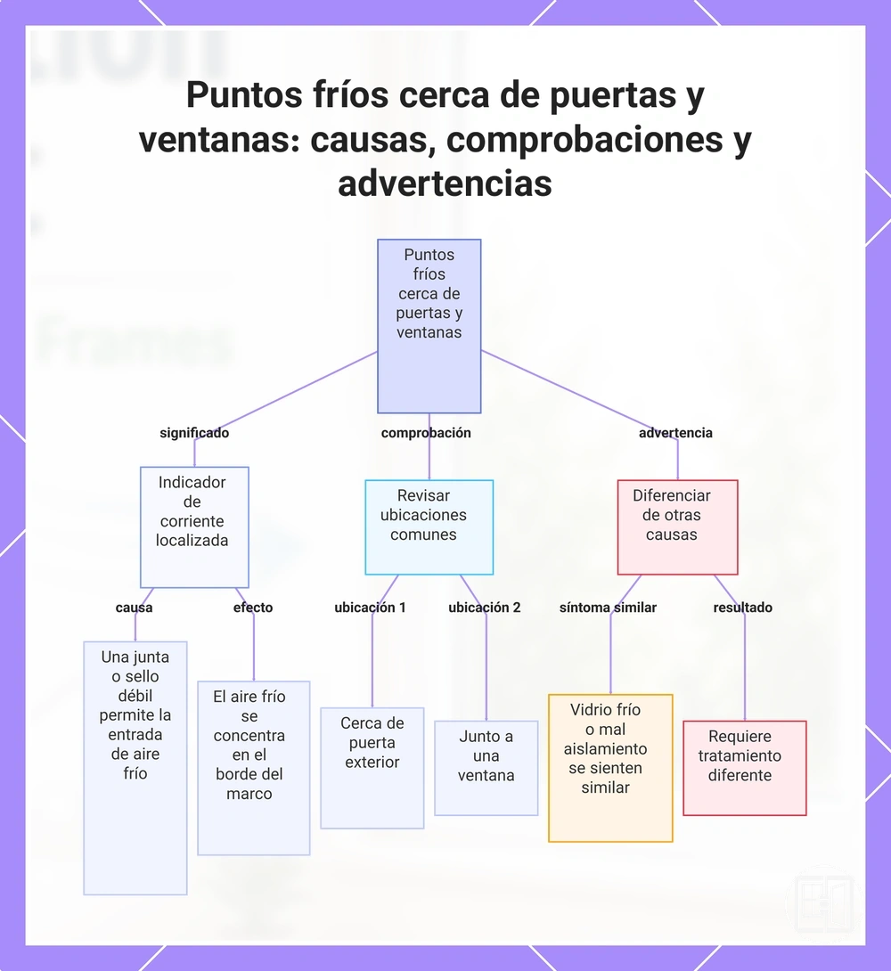 Puntos fríos cerca de puertas y ventanas: causas, comprobaciones y advertencias