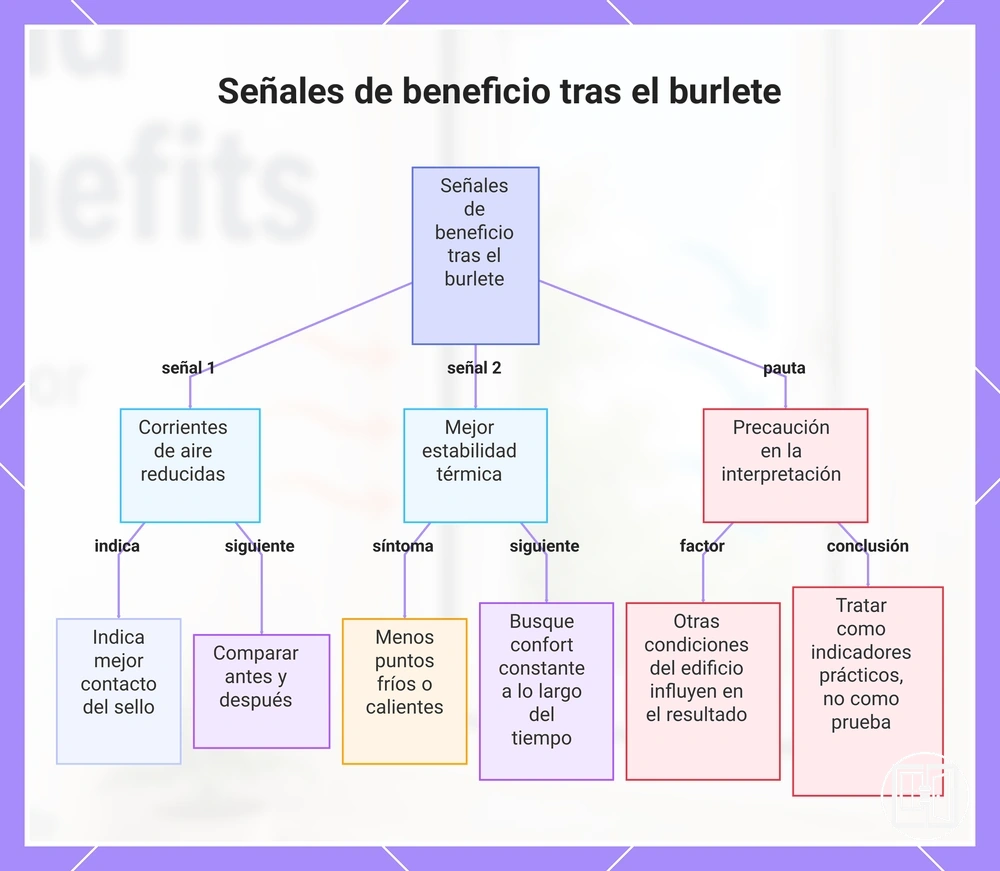 Señales de beneficio tras el burlete