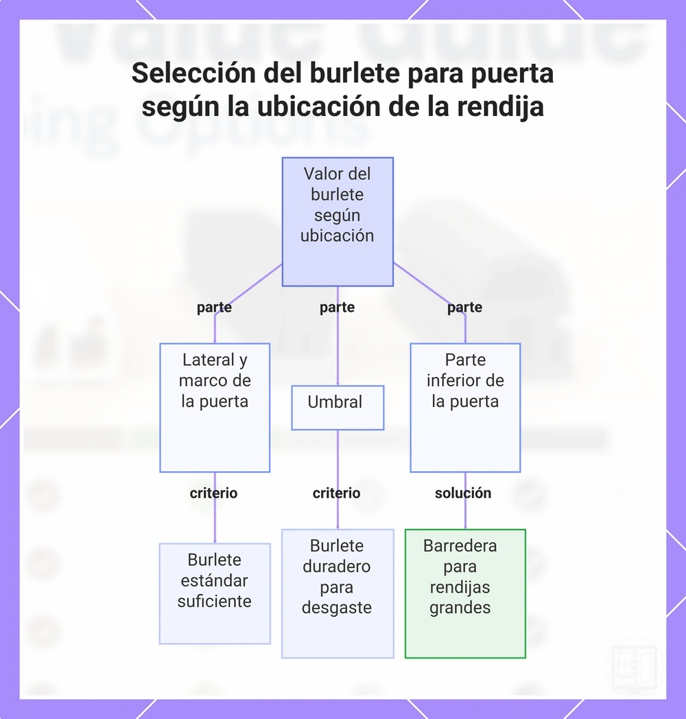 Selección del burlete para puerta según la ubicación de la rendija