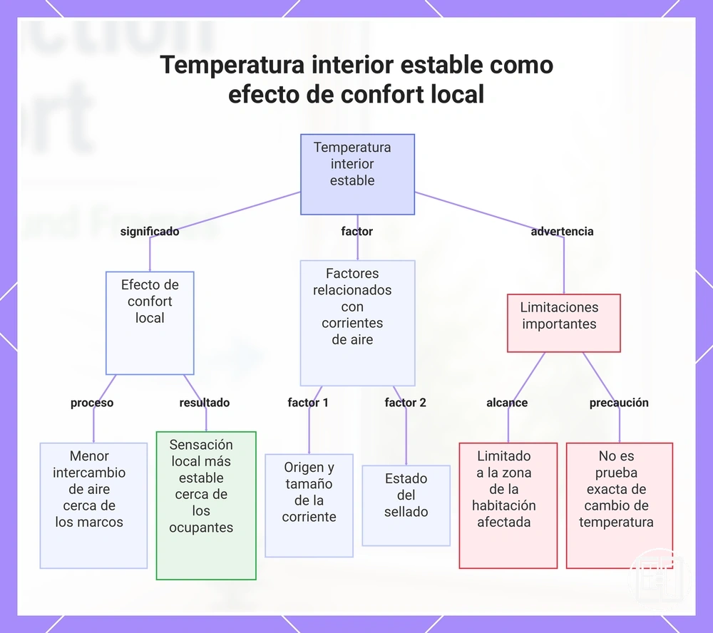 Temperatura interior estable como efecto de confort local