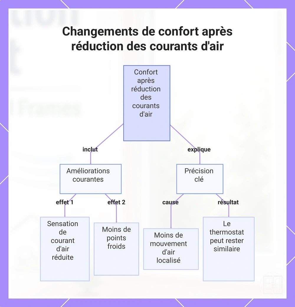 Changements de confort après réduction des courants d'air