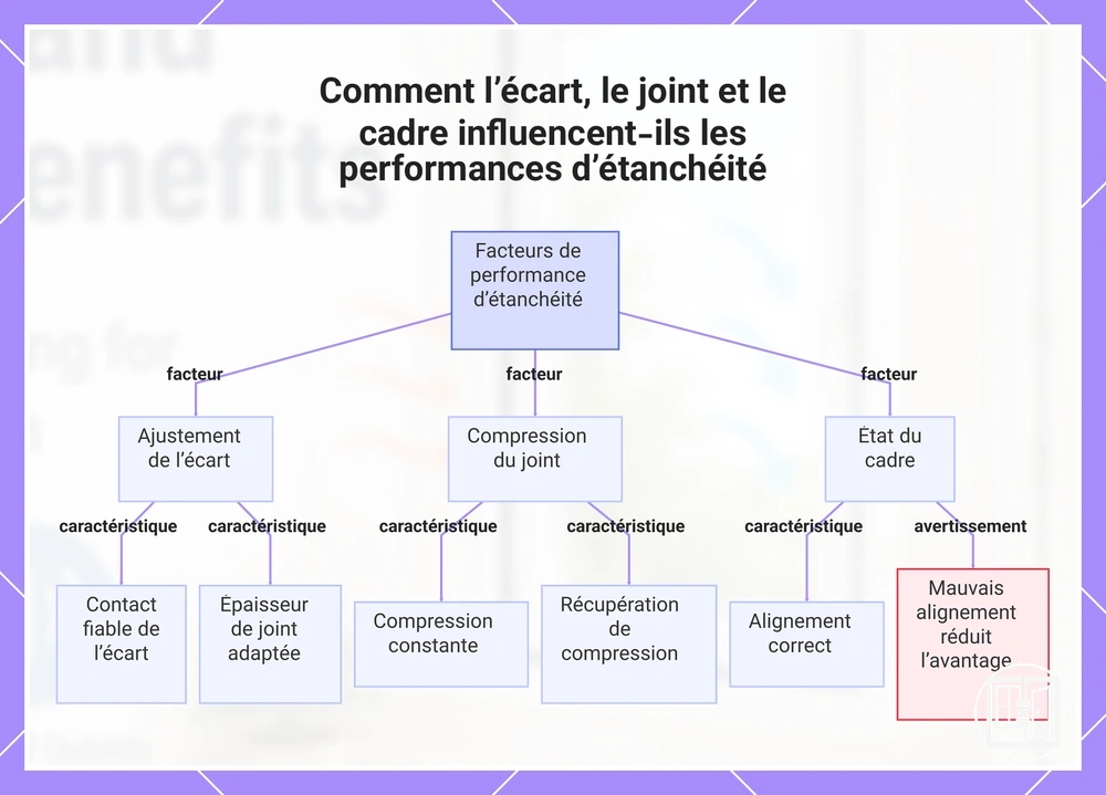 Comment l’écart, le joint et le cadre influencent-ils les performances d’étanchéité