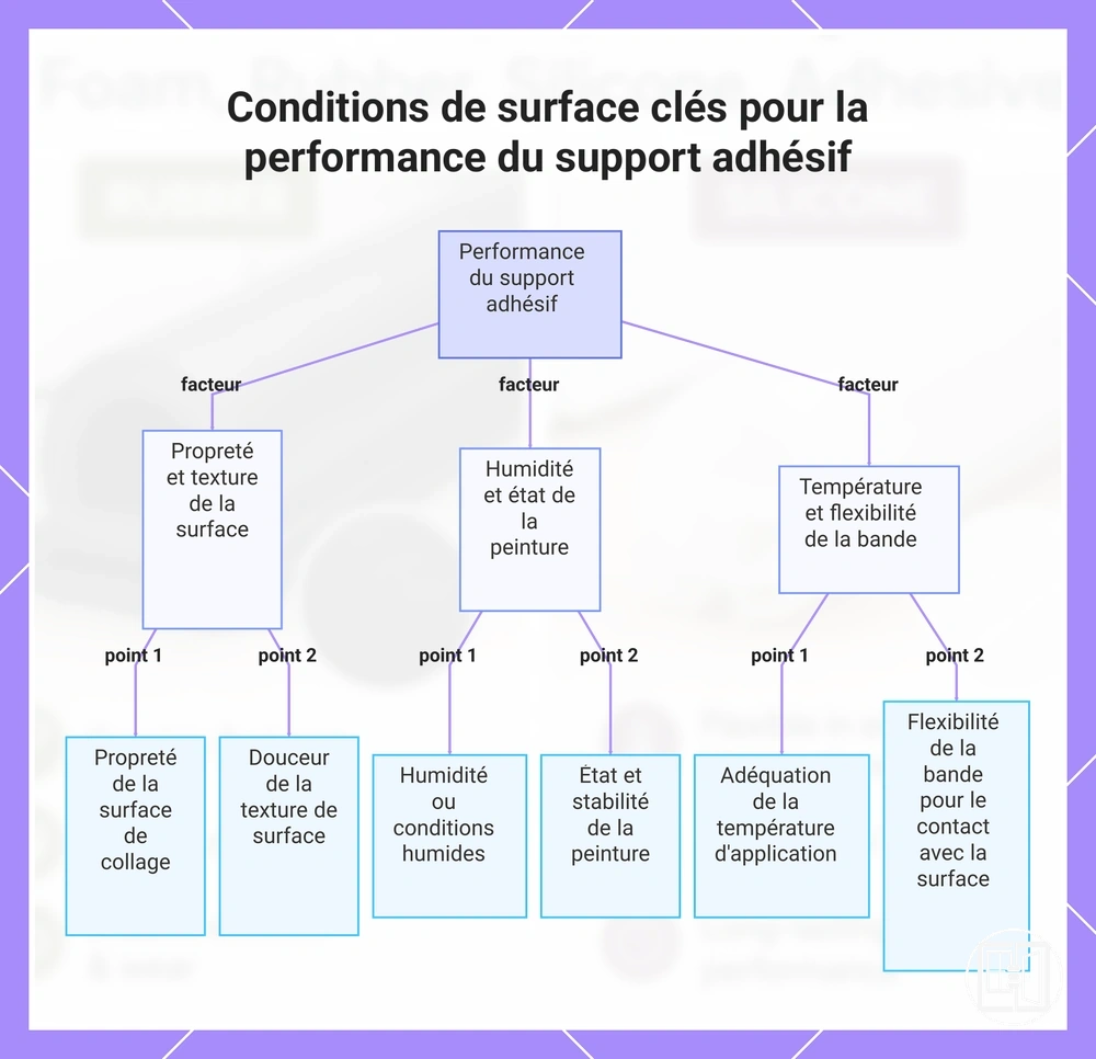 Conditions de surface clés pour la performance du support adhésif