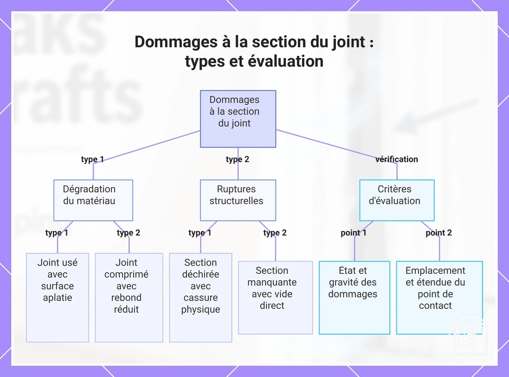 Dommages à la section du joint : types et évaluation