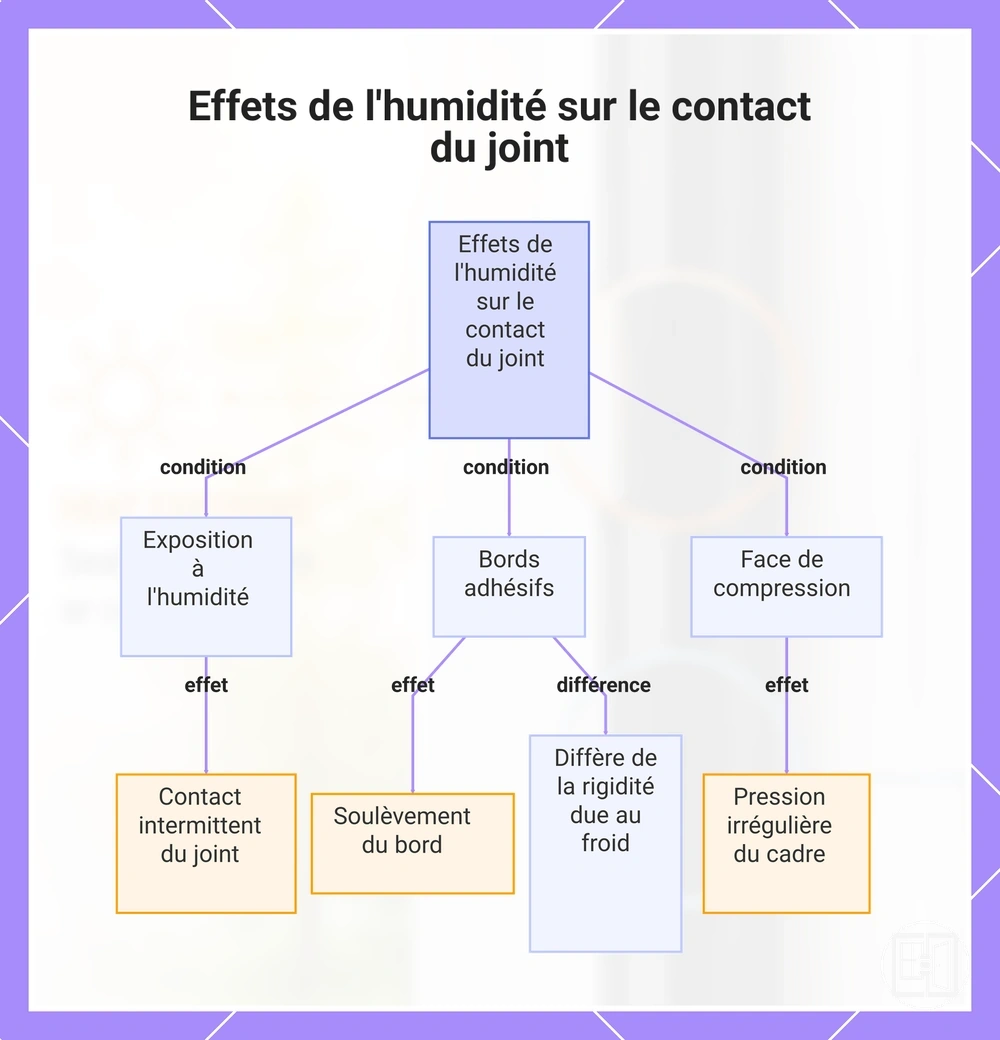 Effets de l'humidité sur le contact du joint