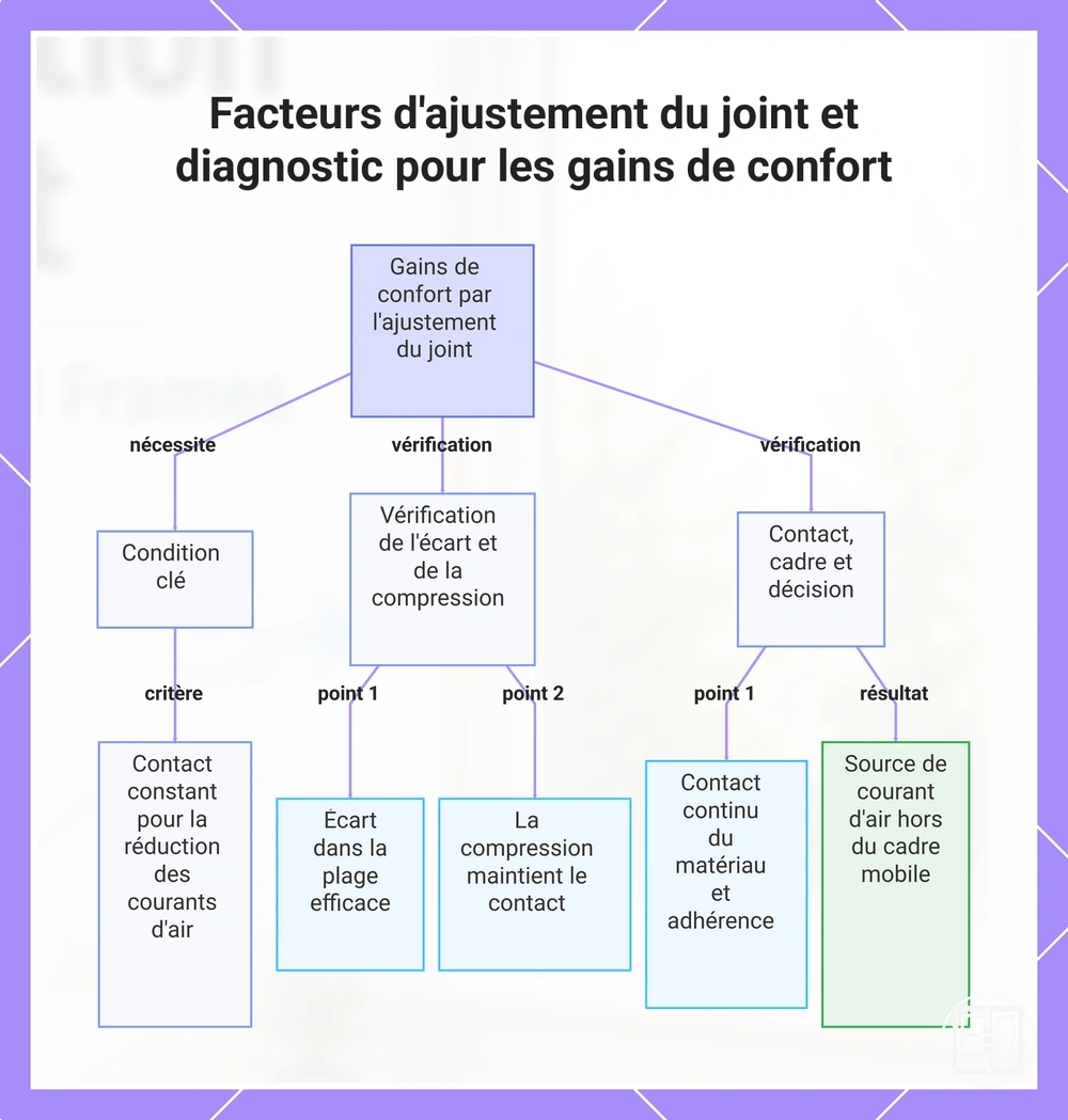 Facteurs d'ajustement du joint et diagnostic pour les gains de confort