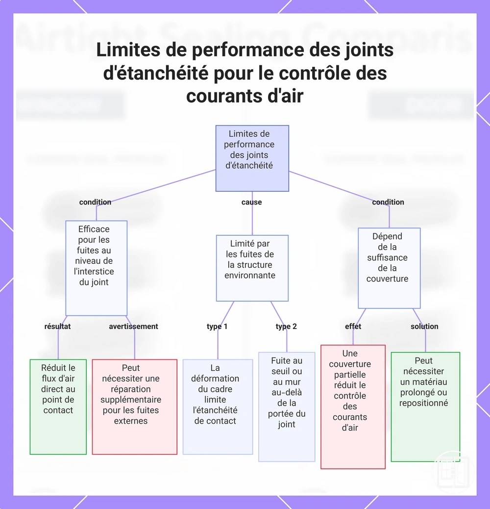 Limites de performance des joints d'étanchéité pour le contrôle des courants d'air