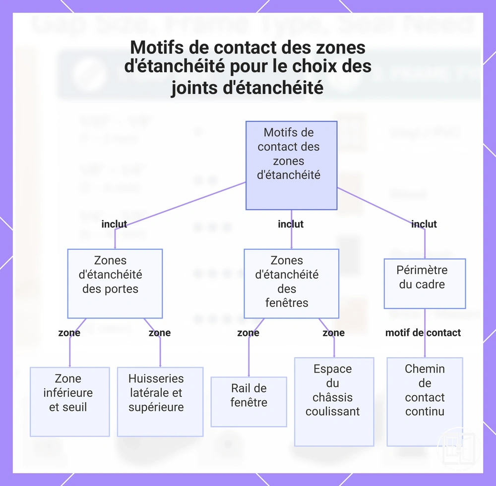 Motifs de contact des zones d'étanchéité pour le choix des joints d'étanchéité