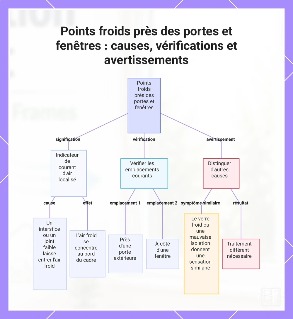Points froids près des portes et fenêtres : causes, vérifications et avertissements