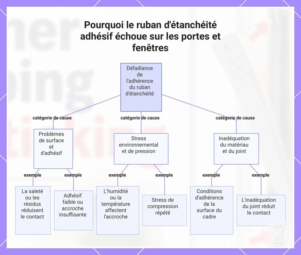 Pourquoi le ruban d'étanchéité adhésif échoue sur les portes et fenêtres