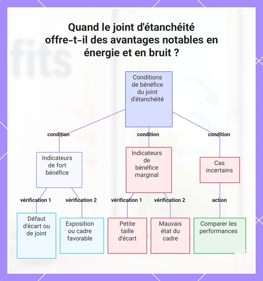 Quand le joint d'étanchéité offre-t-il des avantages notables en énergie et en bruit ?