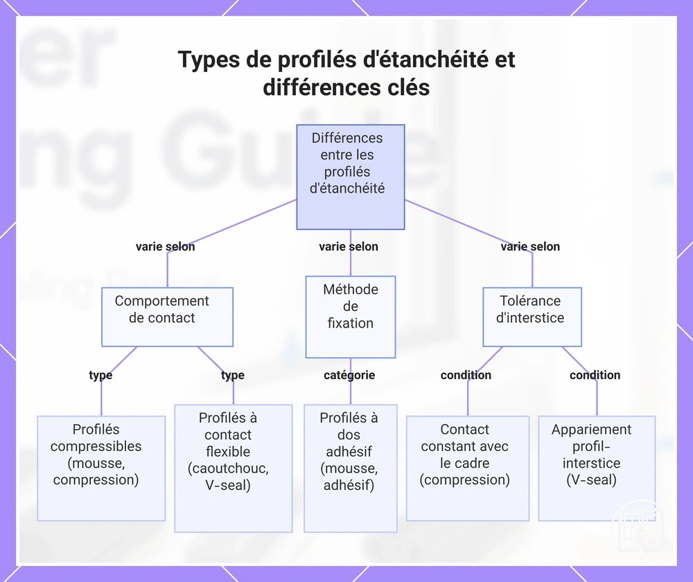 Types de profilés d'étanchéité et différences clés