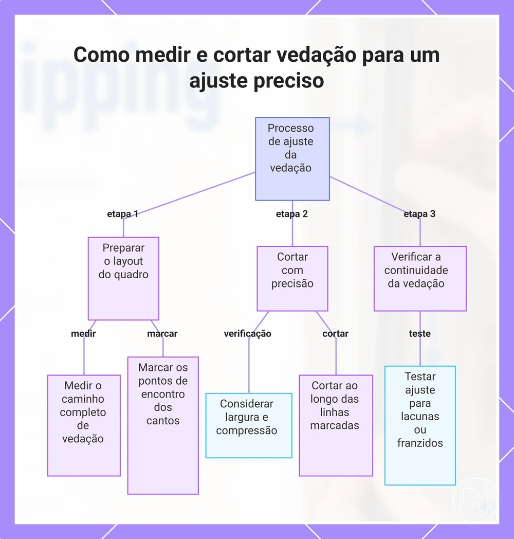 Como medir e cortar vedação para um ajuste preciso