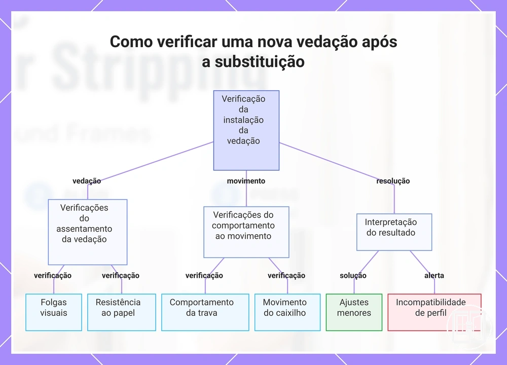 Como verificar uma nova vedação após a substituição