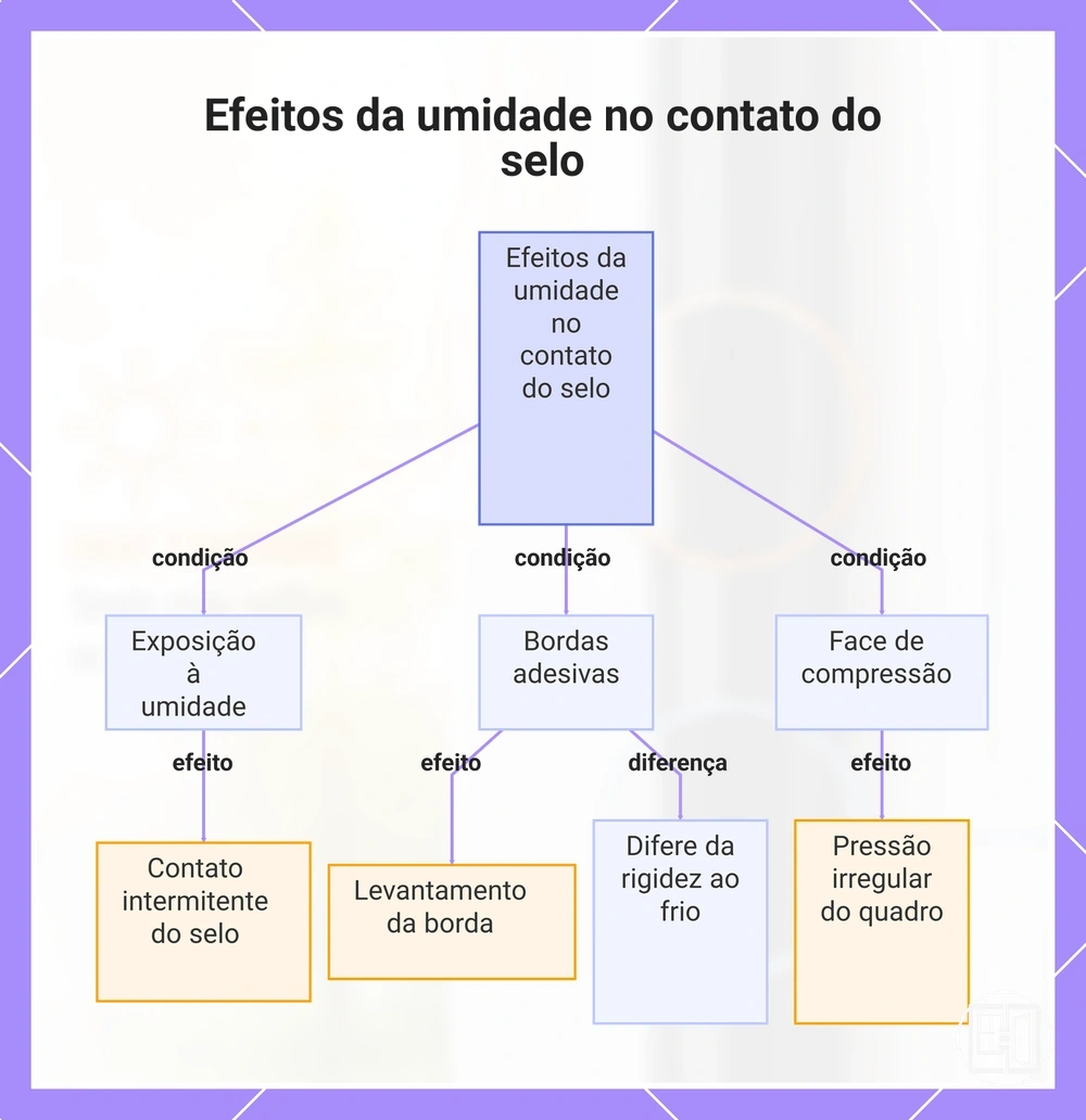 Efeitos da umidade no contato do selo