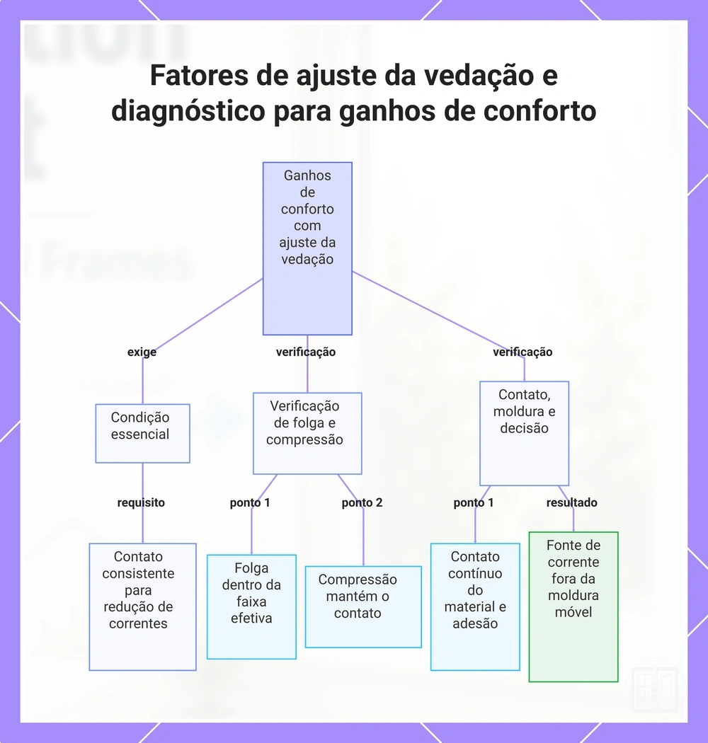 Fatores de ajuste da vedação e diagnóstico para ganhos de conforto
