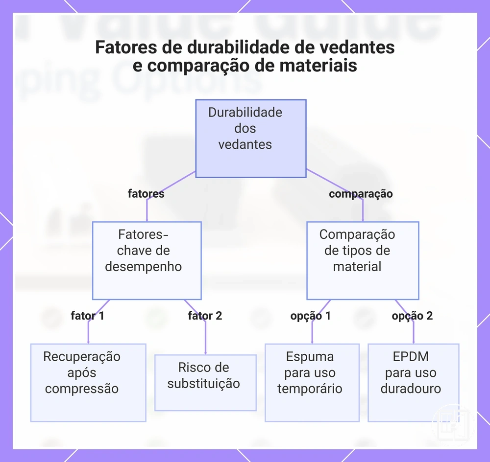 Fatores de durabilidade de vedantes e comparação de materiais