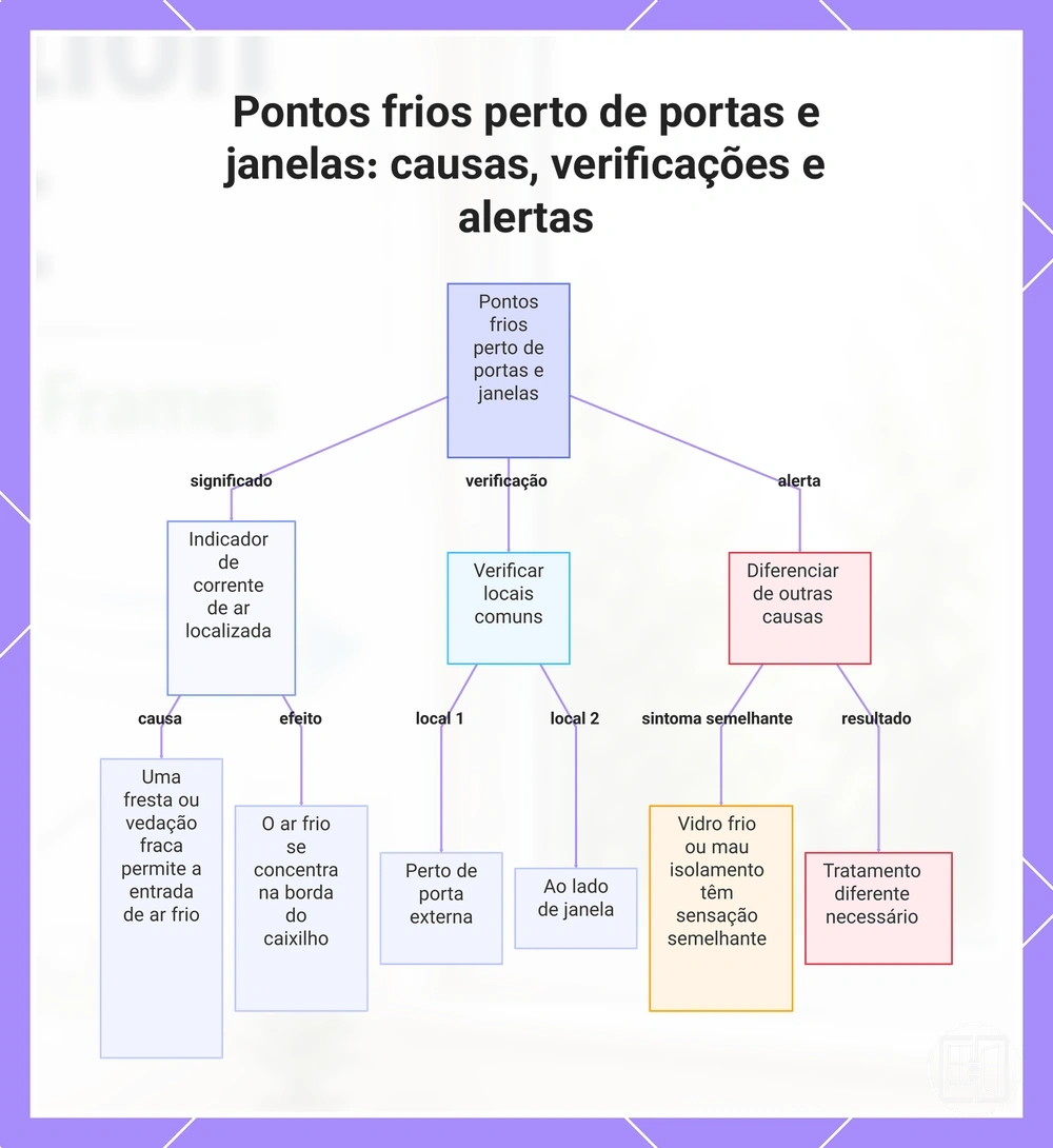 Pontos frios perto de portas e janelas: causas, verificações e alertas