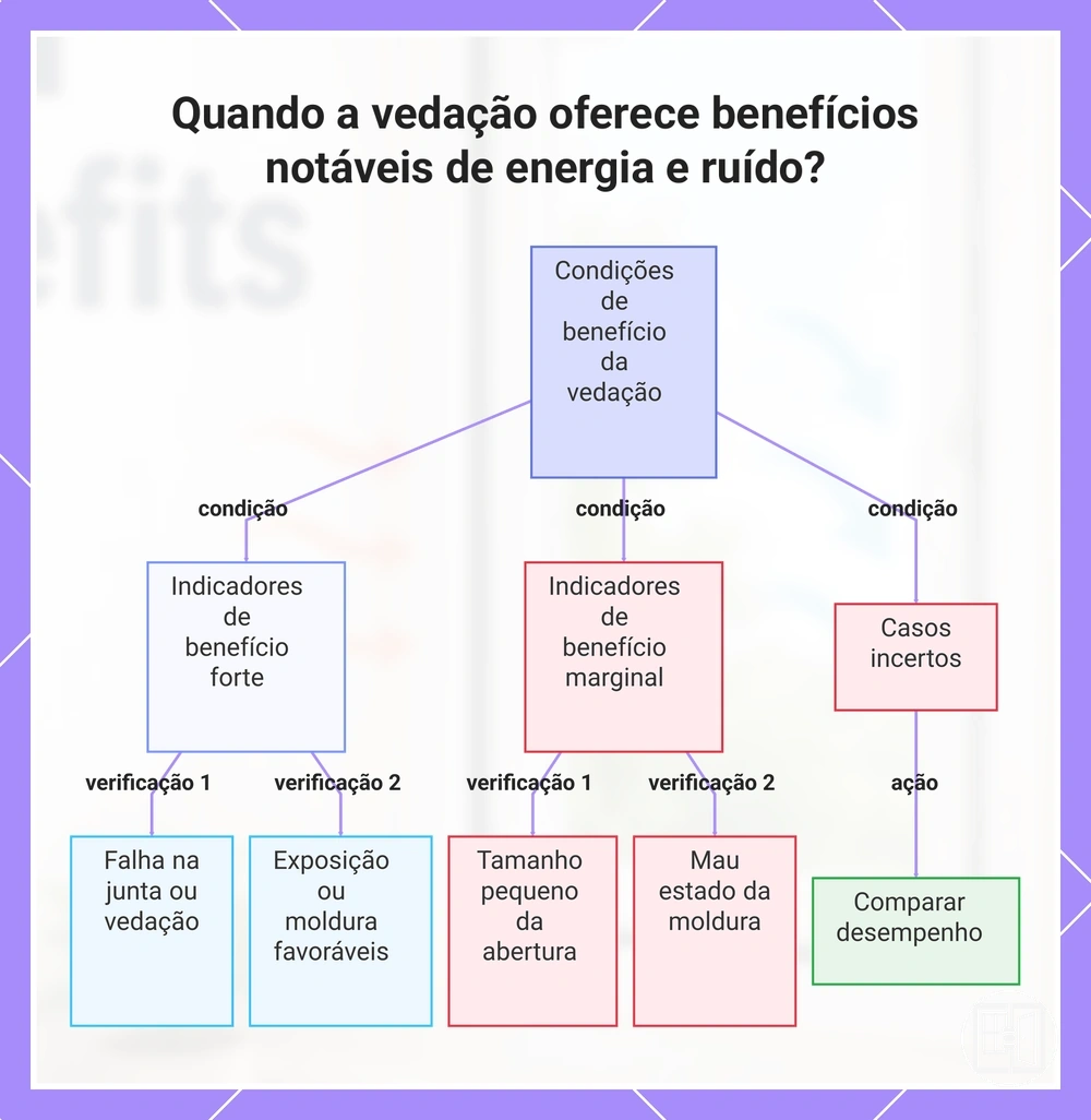 Quando a vedação oferece benefícios notáveis de energia e ruído?