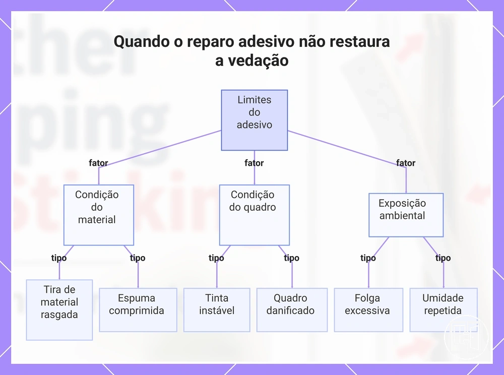 Quando o reparo adesivo não restaura a vedação