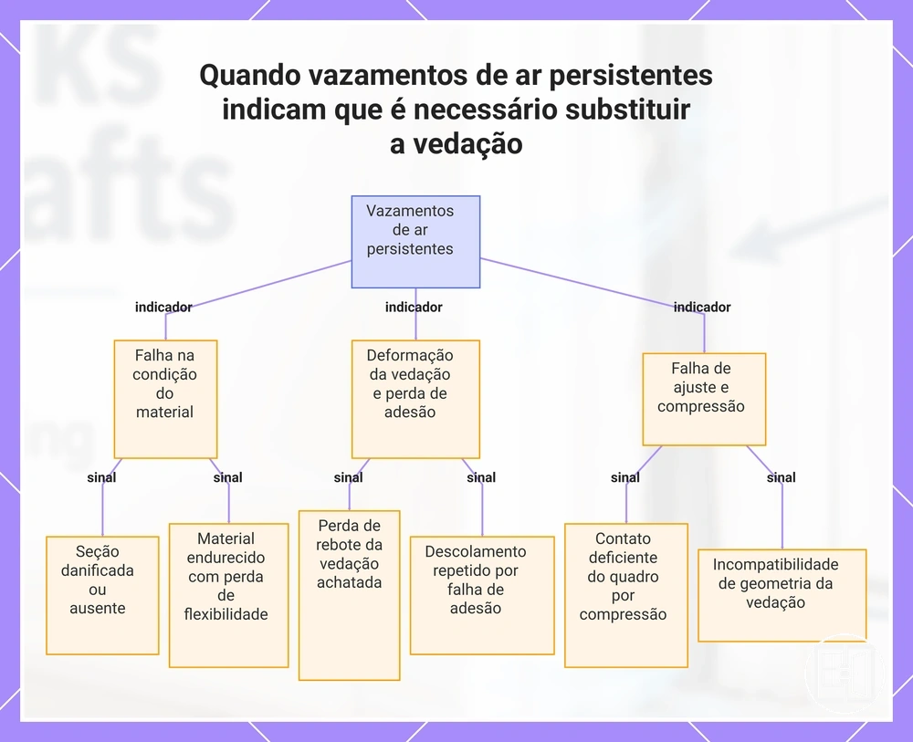 Quando vazamentos de ar persistentes indicam que é necessário substituir a vedação
